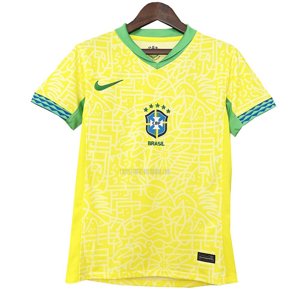 camiseta brasil mujer primera 2024