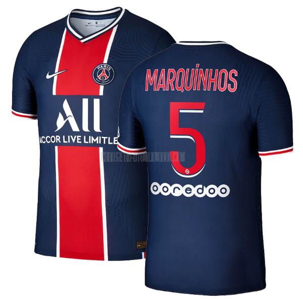 camiseta marquinhos del paris saint-germain del primera 2020-2021