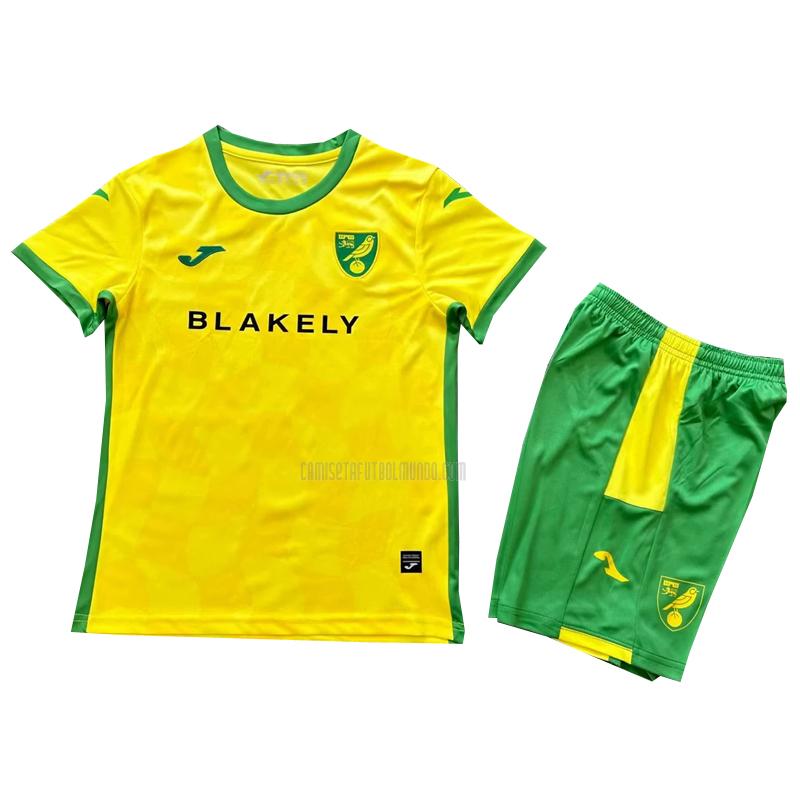 camiseta norwich city niños primera 2024-25