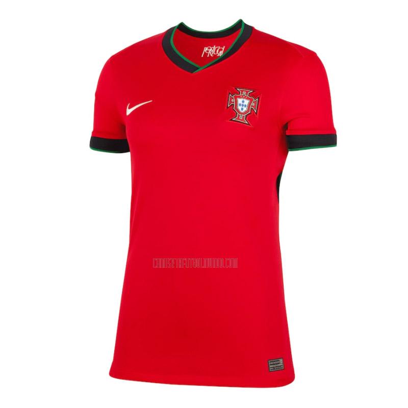 camiseta portugal mujer primera 2024