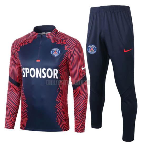 sudadera paris saint-germain azul rojo 2020-2021